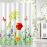 Garden Flower Butterfly Shower Curtain