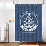 Blue Nautical Anchor Shower Curtain