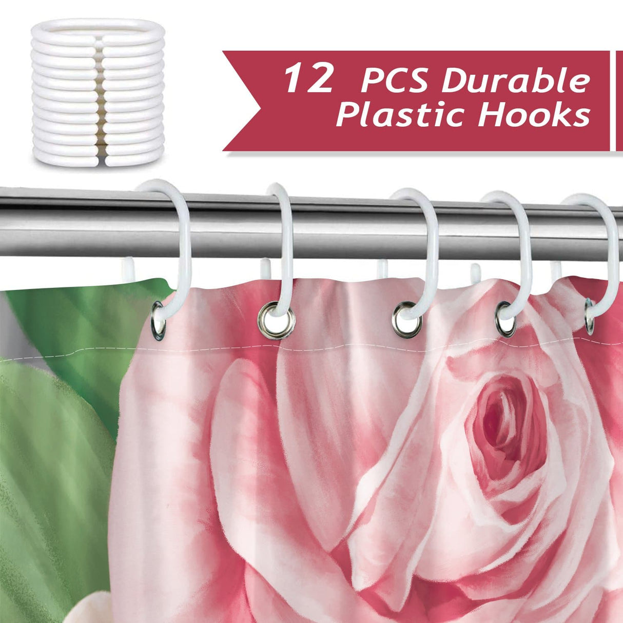 Pink Peony Flowers Shower Curtain