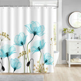 Blue Flowers Shower Curtain