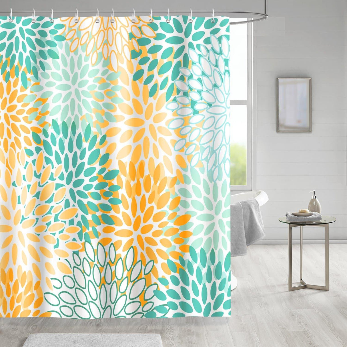 Yellow Dahlia Flowers Shower Curtain