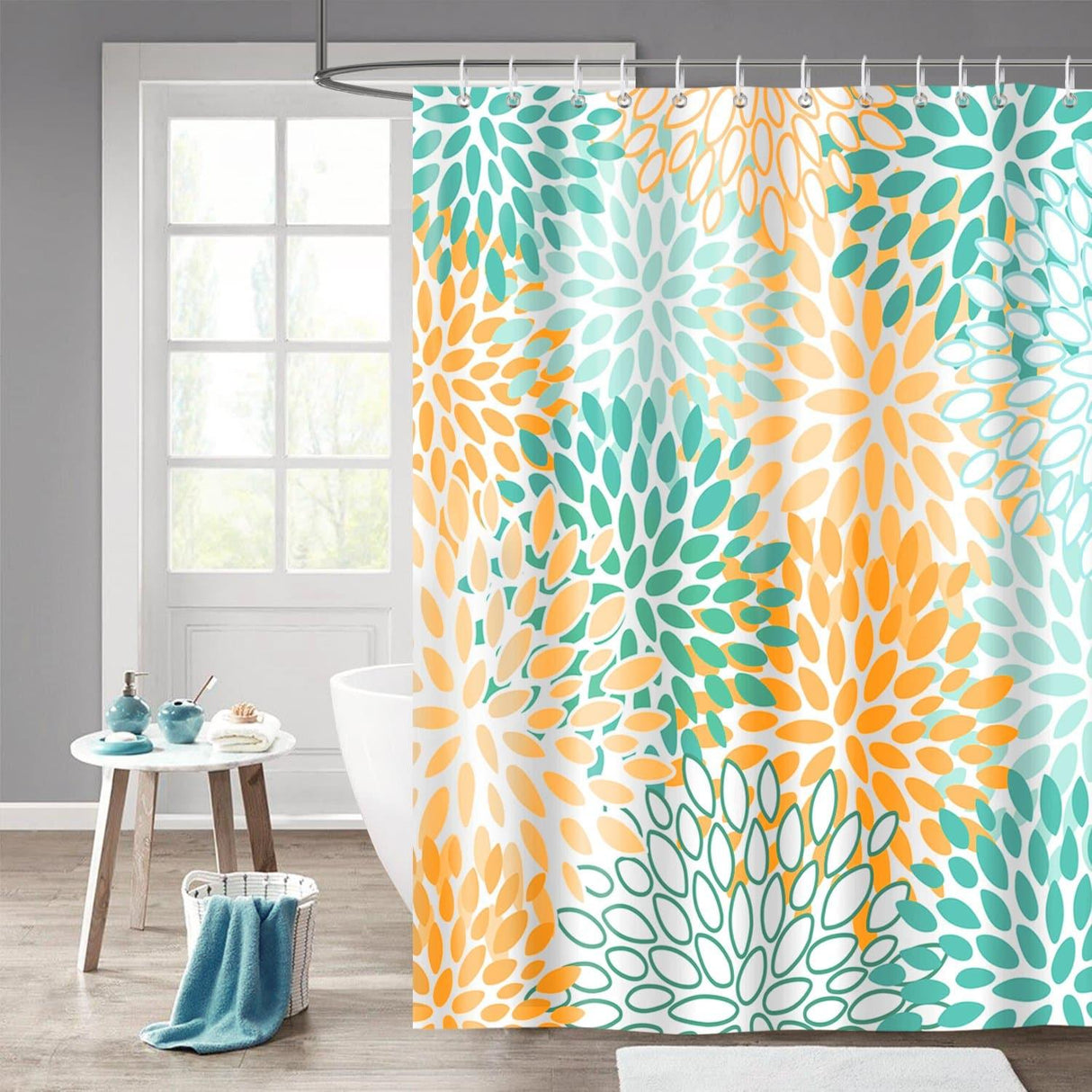 Yellow Dahlia Flowers Shower Curtain