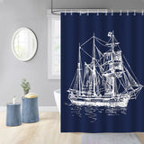 Navy Blue Nautical Shower Curtain