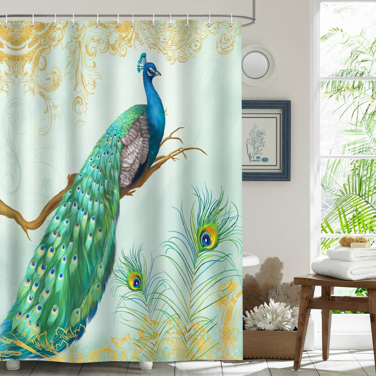 Peacock Feather Shower Curtain