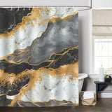 Black Gold Marble Shower Curtain