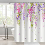 Purple Wisteria Flower Shower Curtain