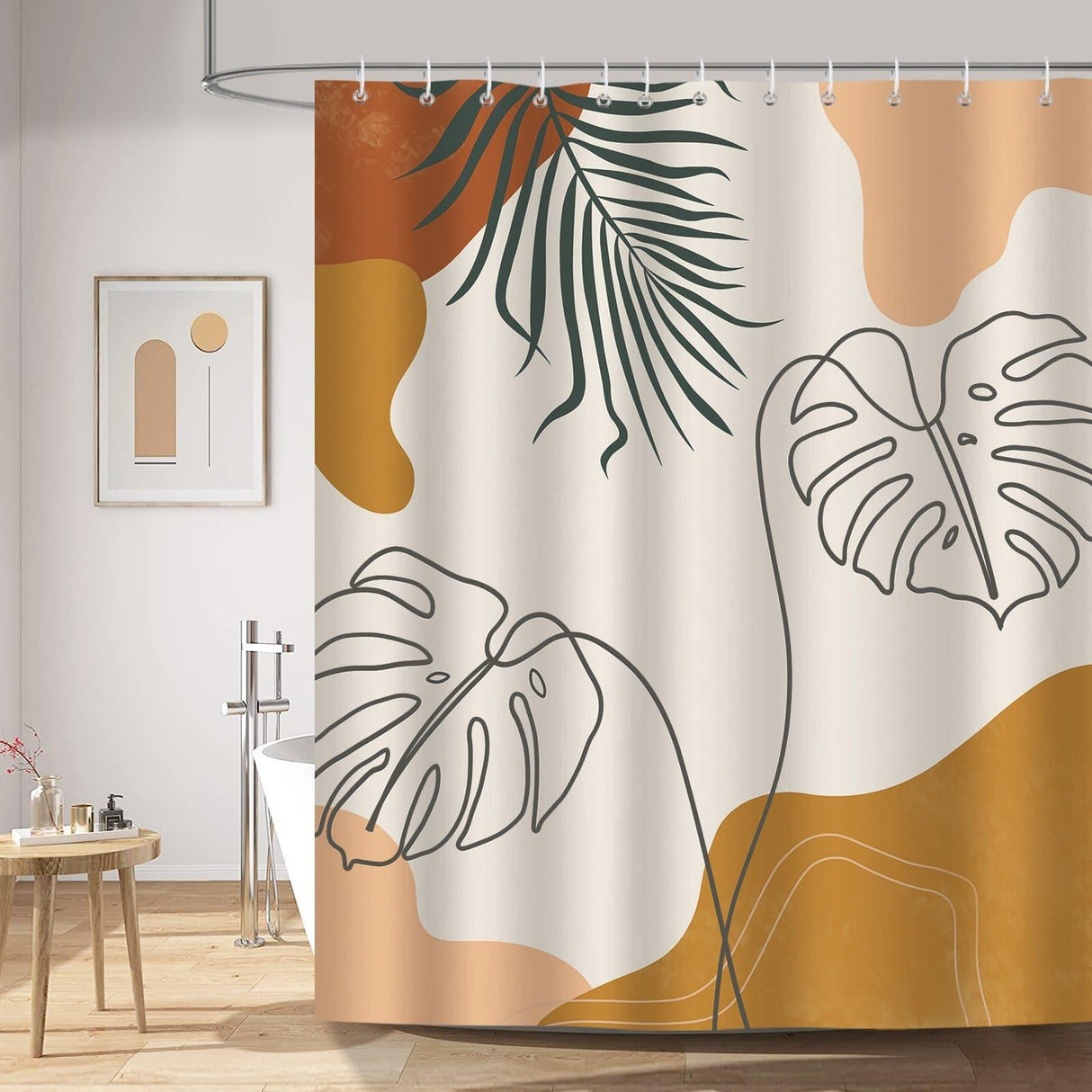 Abstract Boho Leaf Shower Curtain