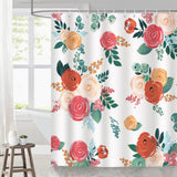 Watercolor Rose Floral Shower Curtain