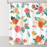 Watercolor Rose Floral Shower Curtain