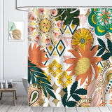 Boho Floral Leaves Shower Curtain