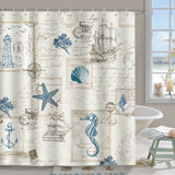 Vintage Nautical Sailboat Shower Curtain