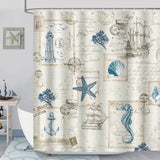 Vintage Nautical Sailboat Shower Curtain