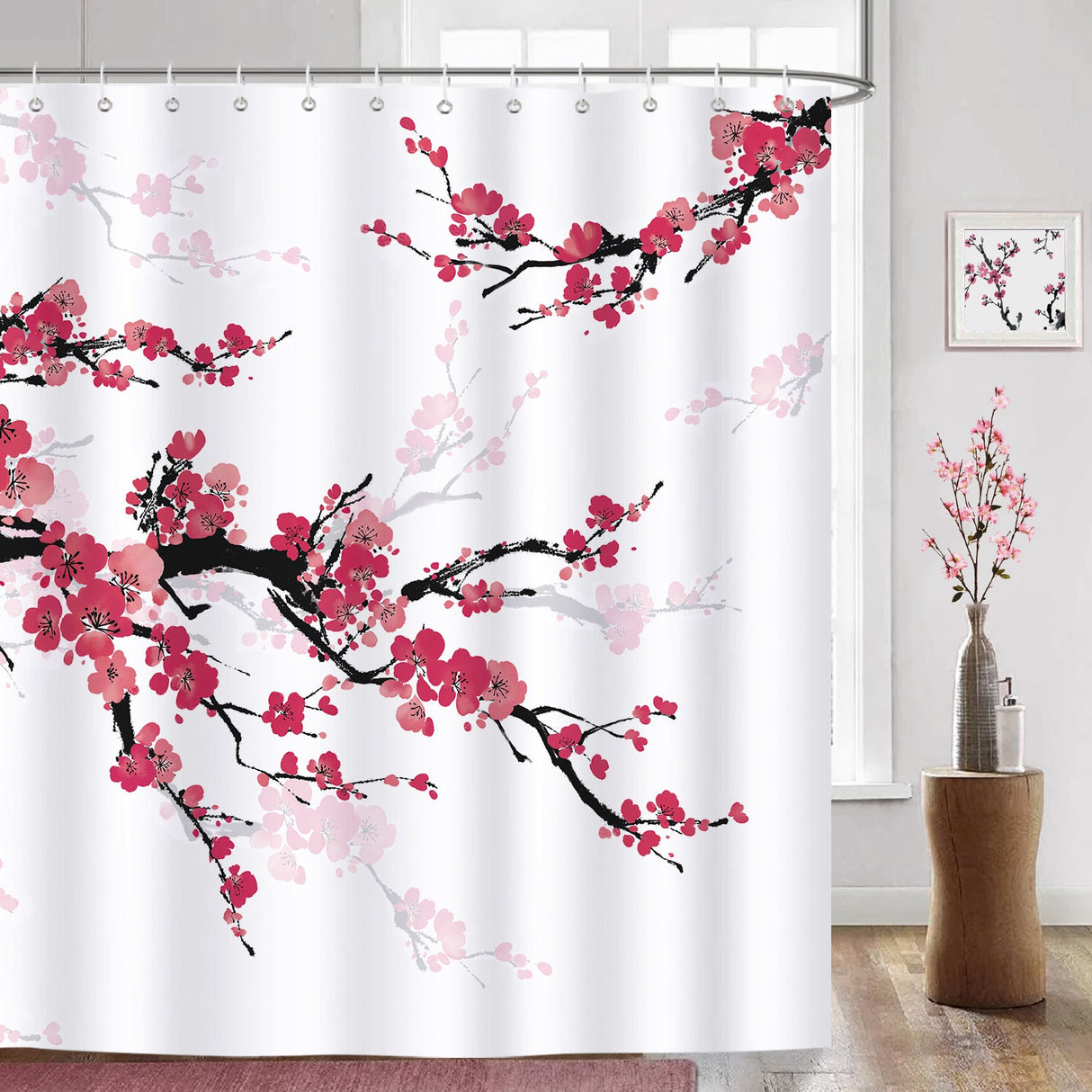 Cherry Blossom Floral Shower Curtain