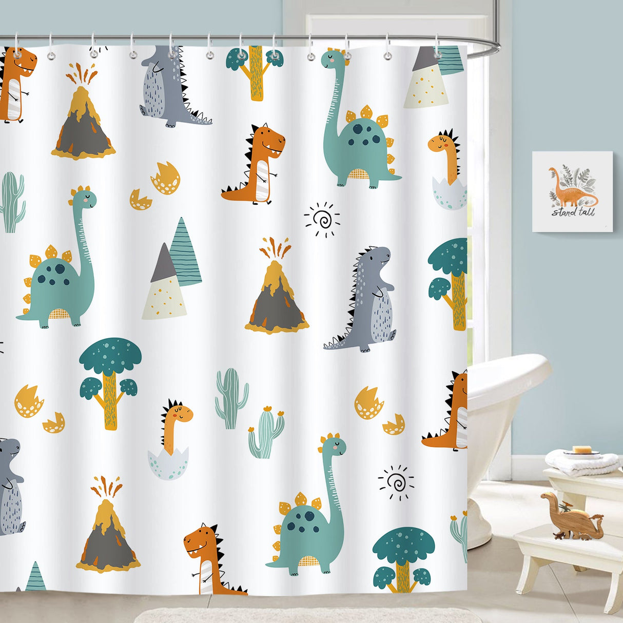 Cartoon Dinosaur Shower Curtain