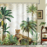 Tropical Leopard Animal Shower Curtain