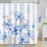 Blue Floral Shower Curtain