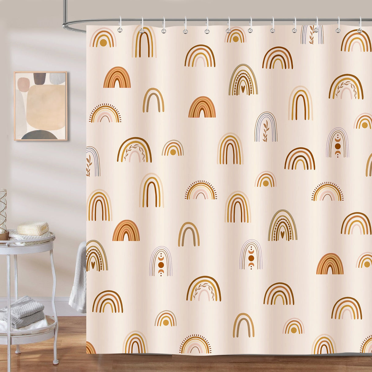 Boho Rainbow Shower Curtain