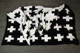 Baby Blanket Black White Cute Rabbit Swan Cross Knitted Plaid For Bed Sofa Bed Spread Bath Towels Play Mat Gift
