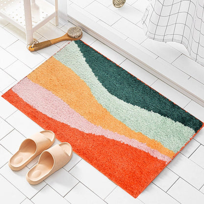 Five colored mountain bath mat