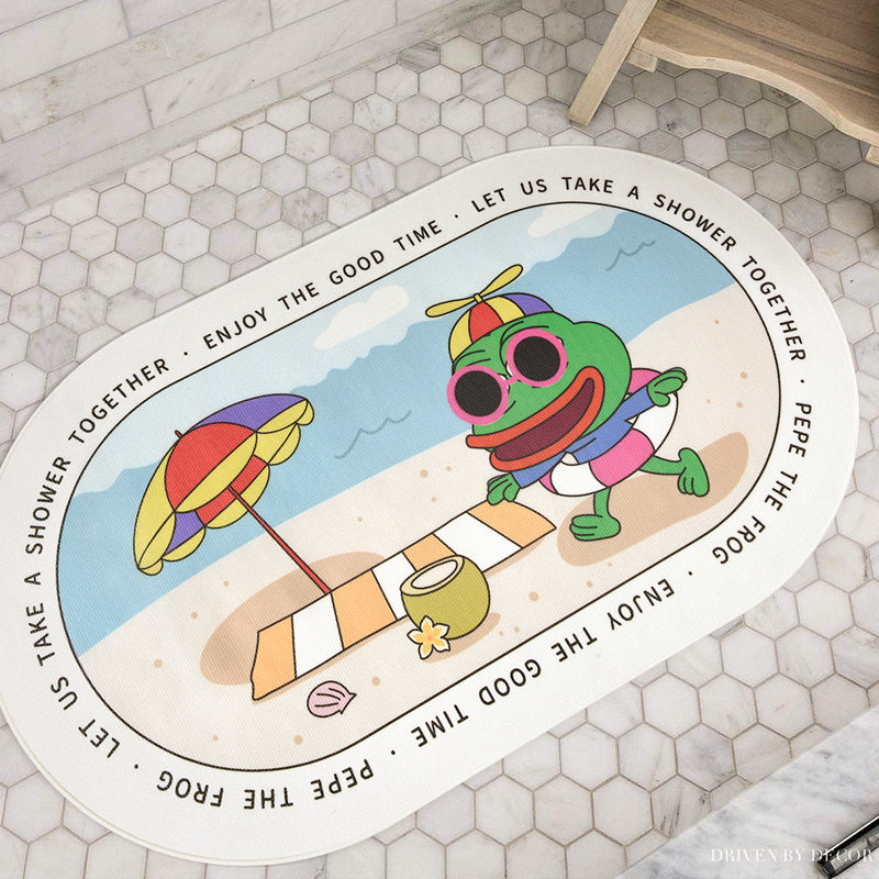 Beach Frog PVC Bathroom Mat