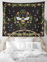 Bee & Flower Print Tapestry