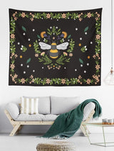 Bee & Flower Print Tapestry