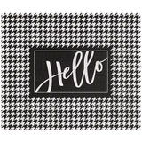 Black and White Hello Entrance Door Mat