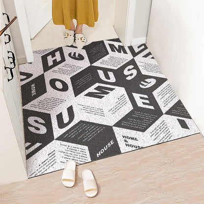 Black and White Home Entrance Door Mat