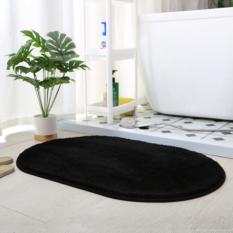Feblilac Semicircle Solid Red Tufted Bath Mat, Multiple Sized Soft Plush Water-Absorbent,  Anti Slip Toilet Mat, Soft Thick Bathroom Carpet, Pure Bathroom Mats, Simple Best Bath Rugs, Hot Shower Mat Non Slip, Toilet Rug