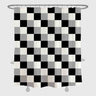 Feblilac Black and White Checkboard Pattern Shower Curtain with Hooks, Geometric Bathroom Curtains with Ring, Unique Bathroom décor, Boho Shower Curtain, Customized Bathroom Curtains, Extra Long Shower Curtain