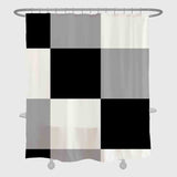 Feblilac Black and White Checkboard Pattern Shower Curtain with Hooks, Geometric Bathroom Curtains with Ring, Unique Bathroom décor, Boho Shower Curtain, Customized Bathroom Curtains, Extra Long Shower Curtain