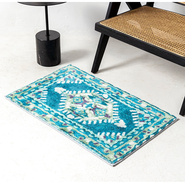 Blue Geometric Creative Bedroom Mat