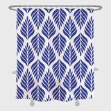 Feblilac Hot Blue Leaves Shower Curtain with Hooks, Floral Bathroom Curtains with Ring, Unique Bathroom décor, Boho Shower Curtain, Customized Bathroom Curtains, Extra Long Shower Curtain