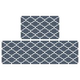 Feblilac Grey/Red/Blue/Brown Water Wave Geometric Pattern PVC Leather Kitchen Mat