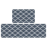 Feblilac Grey/Red/Blue/Brown Water Wave Geometric Pattern PVC Leather Kitchen Mat