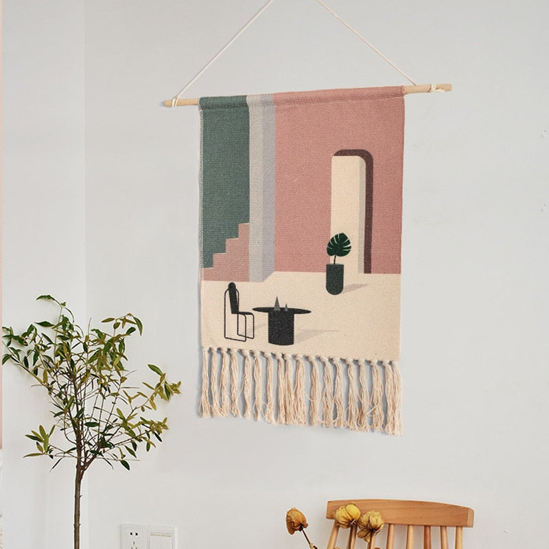 Boho Hanging Tapestry Fabric Home Decoration Accessories Watt-hour Meter Box Cover Dormitory Hotel Wall Hanging Blanket Decor