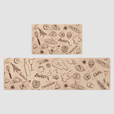 Feblilac Brown Bread Snack PVC Leather Kitchen Mat