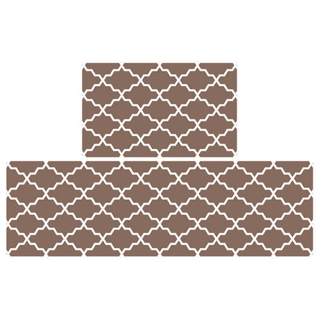 Feblilac Grey/Red/Blue/Brown Water Wave Geometric Pattern PVC Leather Kitchen Mat