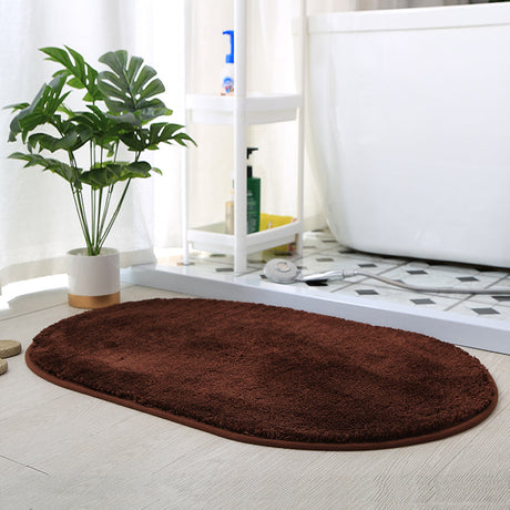 Feblilac Semicircle Solid Red Tufted Bath Mat, Multiple Sized Soft Plush Water-Absorbent,  Anti Slip Toilet Mat, Soft Thick Bathroom Carpet, Pure Bathroom Mats, Simple Best Bath Rugs, Hot Shower Mat Non Slip, Toilet Rug