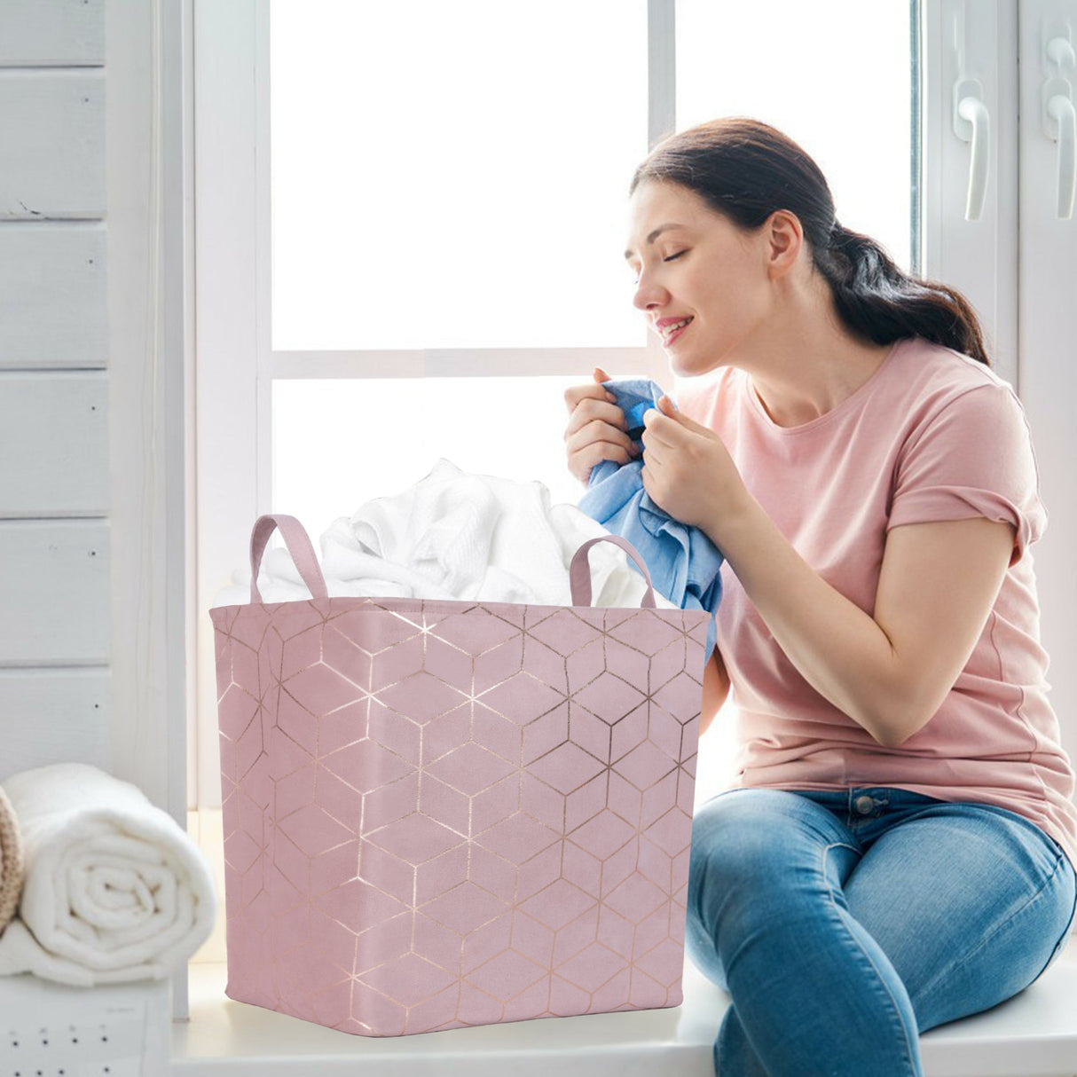 Bronzing Pink Laundry Basket