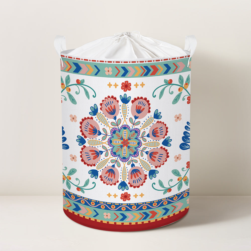 Pink Flower Collapsible Laundry Hamper