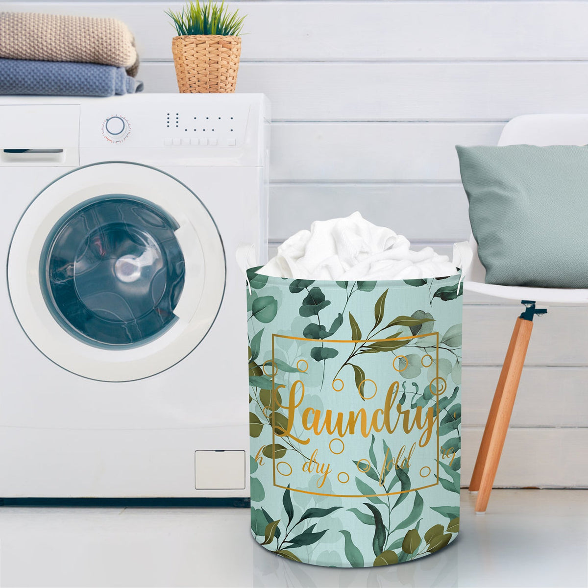 Tropical Plants Collapsible Laundry Hamper