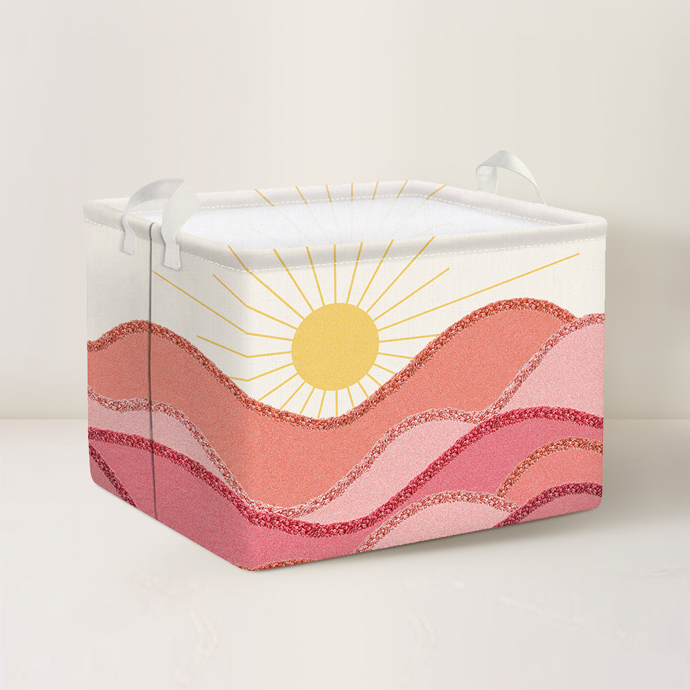 Pink Sun Collapsible Storage Baskets