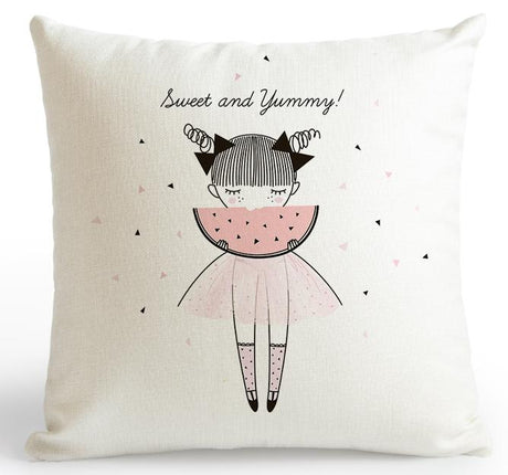 Pink Cushion Decoration Giraffe Koala Zebra Balloon Throw Pillow