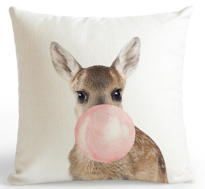 Pink Cushion Decoration Giraffe Koala Zebra Balloon Throw Pillow