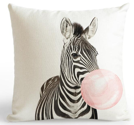 Pink Cushion Decoration Giraffe Koala Zebra Balloon Throw Pillow