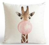 Pink Cushion Decoration Giraffe Koala Zebra Balloon Throw Pillow