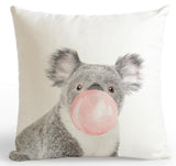 Pink Cushion Decoration Giraffe Koala Zebra Balloon Throw Pillow