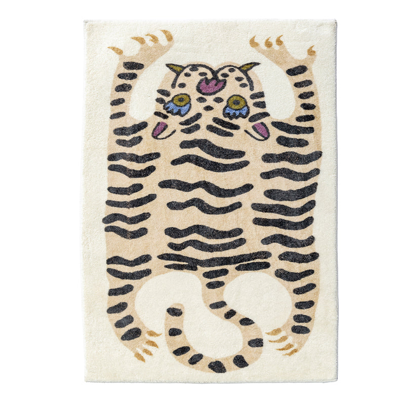 Carton Tiger Orange Ground Bedroom Mat