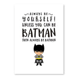Kids Cartoon Superhero Batman Superman Wall Art Poster Print